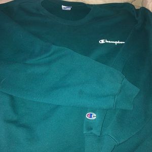 Forest green champion crew neck